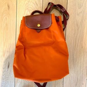 Authentic Longchamp Le Pilage backpack (orange)